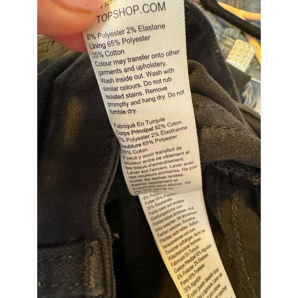 Top Shop Black Jeans Size 24 Skinny Stretchy Pockets NWOT - Picture 5 of 8